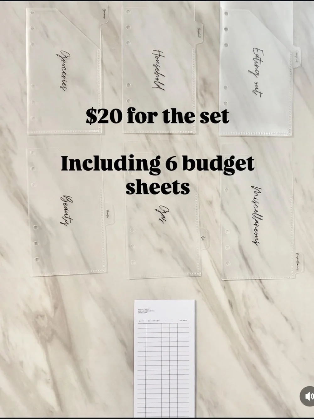 filoFAX Personal Planner Accessories Set - Clear, Black, Cream